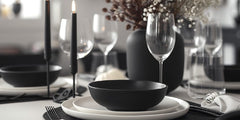 Minimalistic Table Setting With Chargers