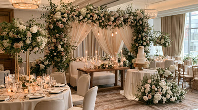 Cloud Dancer Color Wedding Decor Ideas for Ivory and Gold Tablescapes