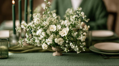 Sage Green Table Setting Ideas With Olive & Ivory Accents