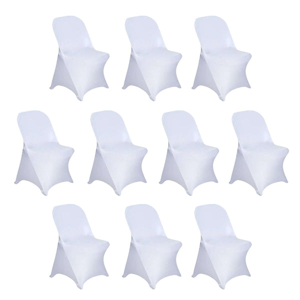 Set of 10 white chair covers for events and banquets