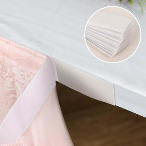 Table edge protectors in a soft pink and beige color scheme.