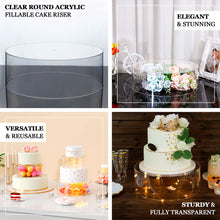 14inch Round Clear Acrylic Cake Stand, Transparent Fillable Display Box