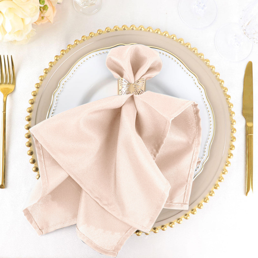 Blush Seamless Cloth Dinner Napkins, Reusable Linen