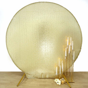 Gold sequin backdrop with elegant candle display for events