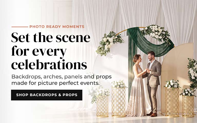 Transform every celebration into a photo-ready moment with our stunning backdrops, arches, panels...