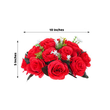 2 Pack Red Artificial Flower Ball Bouquets For Centerpieces, Silk Rose Kissing Balls