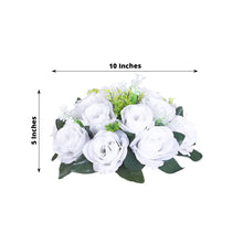 2 Pack White Artificial Flower Ball Bouquets For Centerpieces, Silk Rose Kissing Balls