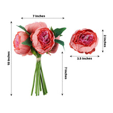 5 Silk Dusty Rose Peony Head Flower Artificial Spray Bouquet
