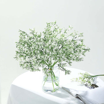 Elegant White Artificial Silk Babys Breath Gypsophila Flowers for Whimsical Event Decor