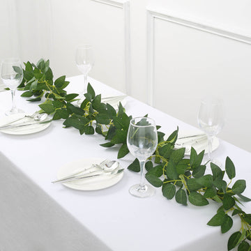 6ft Real Touch Green Artificial Silk Rose Leaf Table Garland