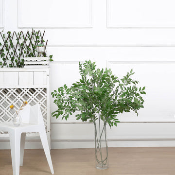 Light Green Artificial Silk Plant Stem Vase Fillers for Versatile Home Decor