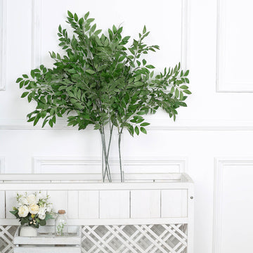 Enhance Your Event Decor with Light Green Faux Beech Leaf Branches