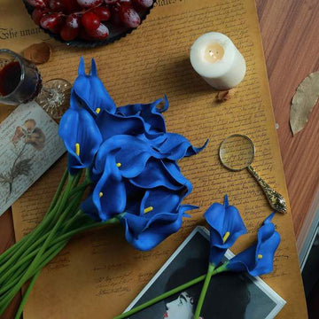 Unleash Your Creativity with Our Royal Blue Artificial Poly Foam Calla Lily Flowers