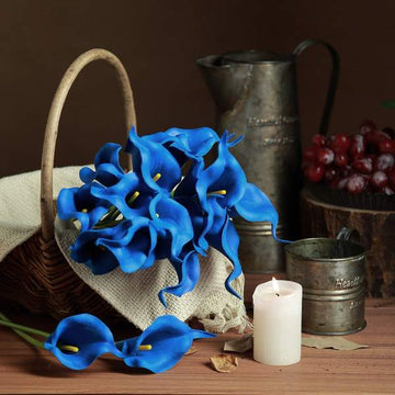Durable and Affordable Royal Blue Artificial Poly Foam Calla Lily Flowers