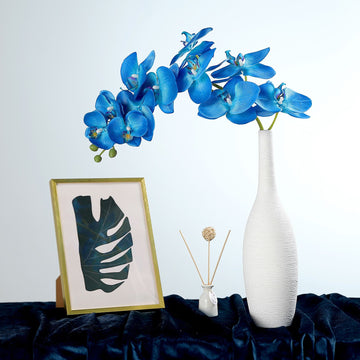 Elegant Royal Blue Artificial Silk Orchid Flower Bouquets
