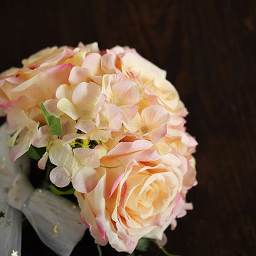 Create Unforgettable Events with Pink Artificial Silk Rose and Hydrangea Flower Bouquets