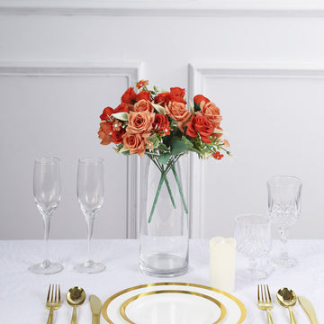 Beautiful Terracotta (Rust) Faux Flowers: Elevate Your Event Decor