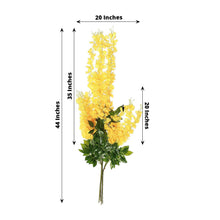 Floral backdrop décor and floral garlands made of silk yellow flowers measuring 35 inches and 20 inches