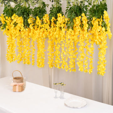 Brighten Up Your Event with Yellow Artificial Silk Wisteria