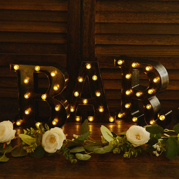 Antique Black Industrial Style LED Marquee Letter Light "A"
