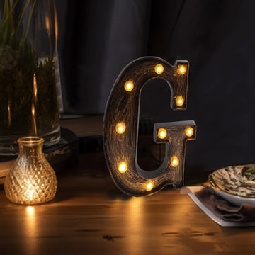 Antique Black Industrial Style LED Marquee Letter Light G