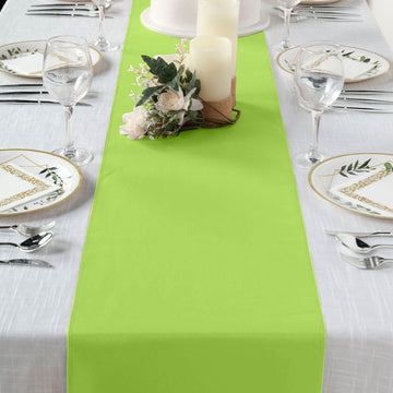 Elevate Your Event Decor with the Apple Green Polyester Table Runner