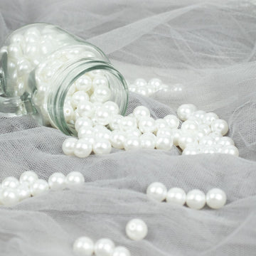 Glossy White Faux Craft Pearl Beads for Stunning Wedding Decor