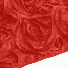 Red Satin Rosette Backdrop Drape Curtain, Photo Booth Event Divider Panel - 8ftx8ft