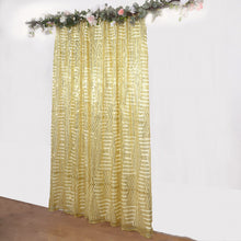 Gold Geometric Sequin Divider Backdrop Drape Curtain with Satin Backing, Seamless Opaque