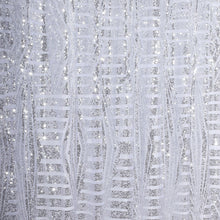 Silver Geometric Sequin Divider Backdrop Curtain with Satin Backing, Seamless Opaque#whtbkgd