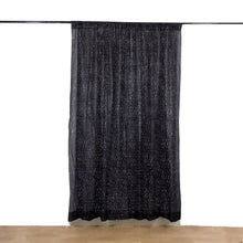8ft Black Metallic Fringe Shag Photo Backdrop Divider Curtain, Shimmery Tinsel Polyester Drapery