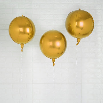 Shimmering Metallic Gold Sphere Balloons for Stunning Decor