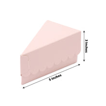 10 Pack | 5x3inch Blush Rose Gold Single Slice Triangular Paper Dessert Boxes, Single Cake Slice Box