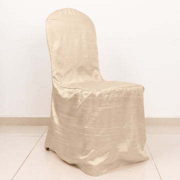 Beige Crushed Taffeta Chair Cover