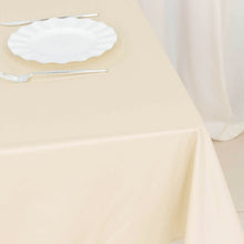 Beige Premium Scuba Square Table Overlay, Wrinkle Free Polyester Seamless Table Topper