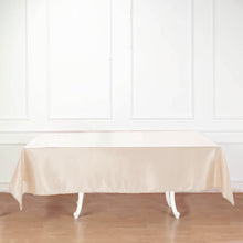 60 Inch x 102 Inch Beige Smooth Satin Rectangular Tablecloth