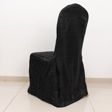 Black Crushed Taffeta Chair Cover