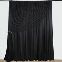 10ft Black Dual Layered Sheer Chiffon Polyester Backdrop Drape Curtain With Rod Pockets