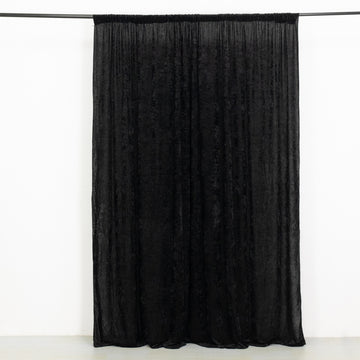 Black Premium Smooth Velvet Divider Backdrop Curtain Panel, Privacy Photo Booth Event Drapes with Rod Pocket - 8ftx8ft