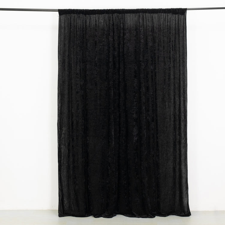 A black velvet curtain with measurements on a white background, perfect as a room divider, solid bac