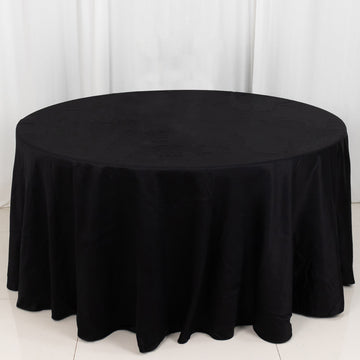 Black Round 100% Cotton Linen Seamless Tablecloth 120"