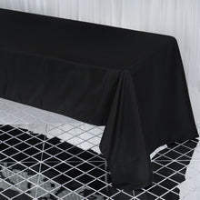 60 Inch x 126 Inch Black Seamless Rectangular Tablecloth In Premium Polyester 190 GSM 
