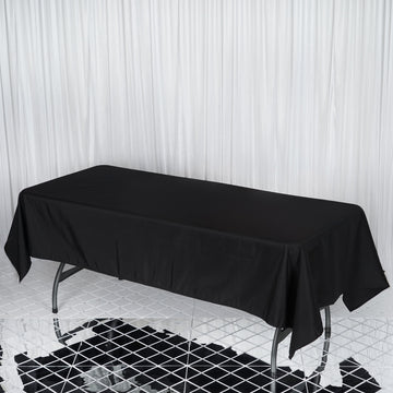 Black Seamless Premium Polyester Rectangular Tablecloth 220GSM 60"x102"