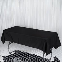 Seamless 60 Inch x 102 Inch Black 190 GSM Premium Polyester Rectangular Tablecloth
