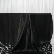 Rectangular Black Satin Tablecloth 90 Inch x 156 Inch  