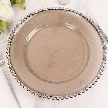 Enhance Your Table Setting with Black/Silver Acrylic Plastic Charger Plates