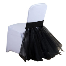 Black Spandex Chair Tutu Cover Skirt