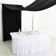 Black 4-Way Stretch Spandex Drapery Panel with Rod Pockets, Photography Backdrop Curtain - 5ftx18ft