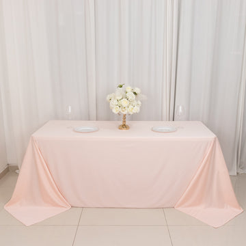 Experience Luxury and Convenience with the Blush Premium Scuba Rectangular Tablecloth