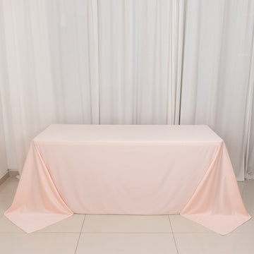 Blush Premium Scuba Rectangular Tablecloth, Wrinkle Free Polyester Seamless Tablecloth - 90"x132"
